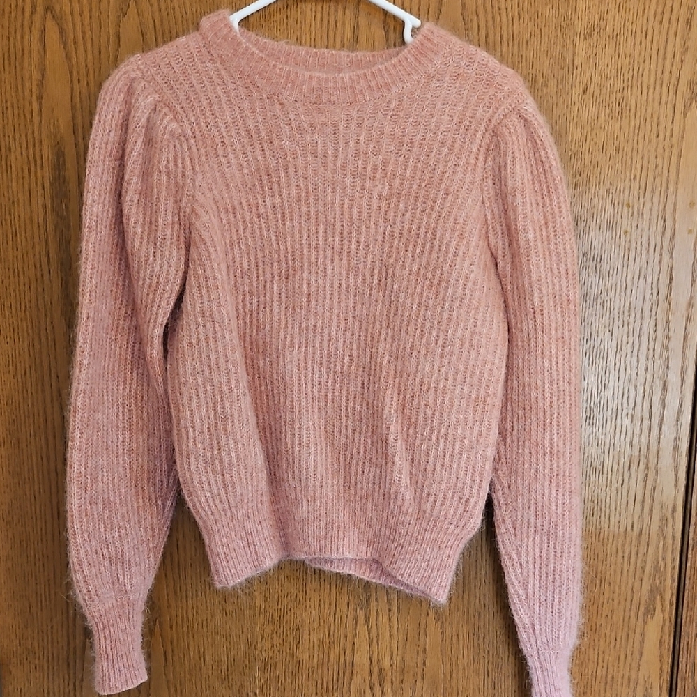 Soft Ribbed Crewneck Sweater - Pink